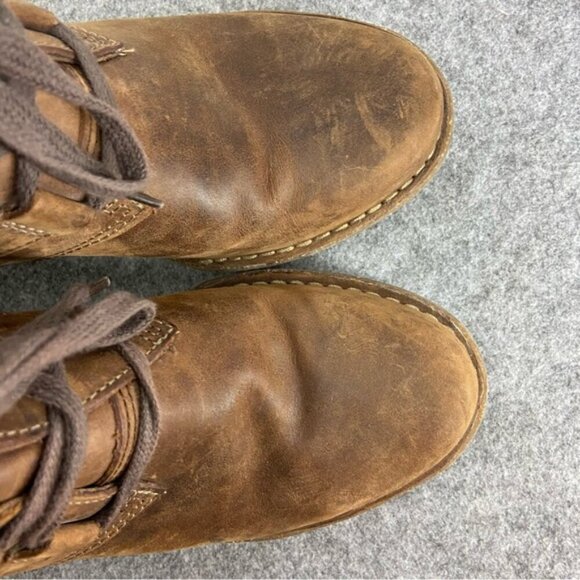 Clarks Artisan CARLETA LYON Brown Leather Lace Up Ankle Boot Boho Women’s 7.5M - Picture 11 of 13